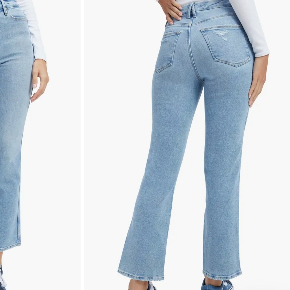 Good American Light Blue Straight Leg Jeans - Picture 2 of 6